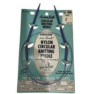 Vintage Susan Bates Circular Knitting Needle 29 Inch‎ Size 7 Aluminum